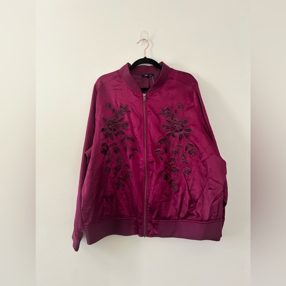 Torrid purple embroidered bomber jacket - Picture 6 of 8